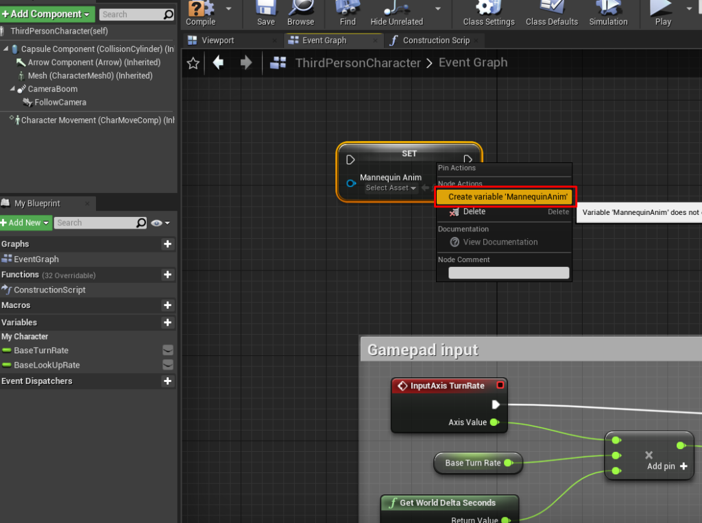 create animation blueprint reference in character blueprint